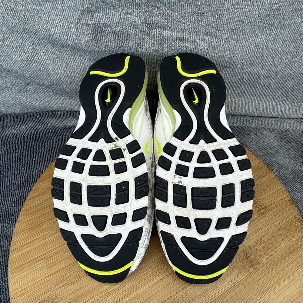 Nike Air Max 97 Shoes Youth Size 7Y White Volt Logo Print GS 921522-108 Running - Picture 7 of 10